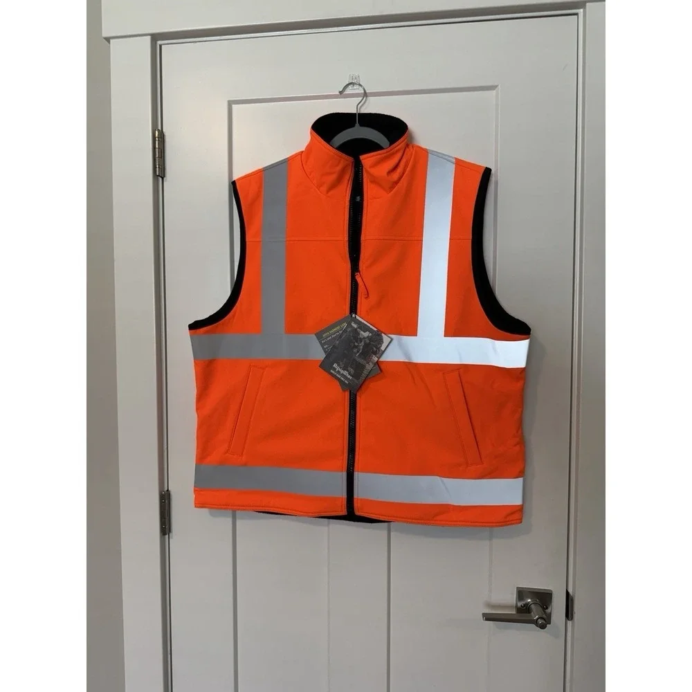 NEW RefrigiWear HiVis Reversible Softshell Safety Vest Orange Men's Size XL 9499